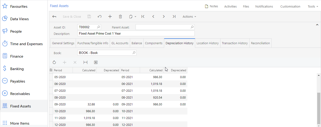 fixed assets myob 5