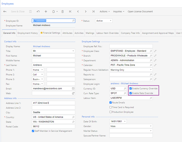 MYOB Currency Override and Rate Override Features