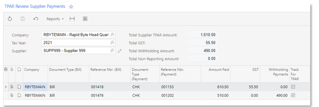 TPAR Review supplier payments