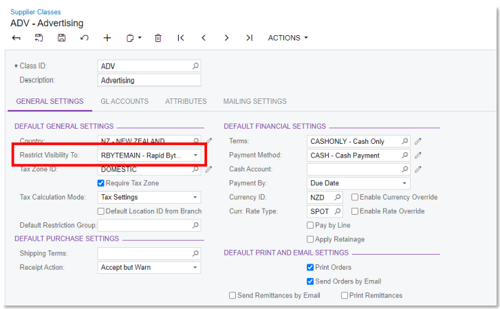 MYOB Company Groups Visibility Restriction