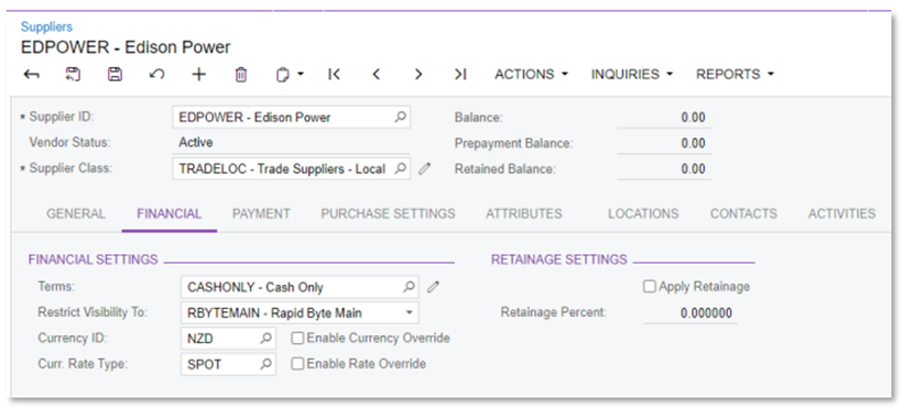 MYOB Customer and Supplier Records