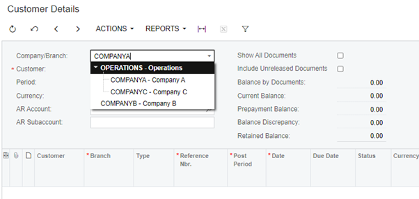 MYOB Company Group Display Feature