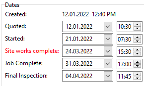 Name of key field customisation 1