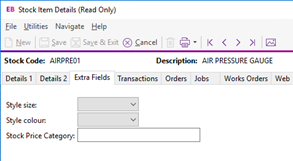 MYOB Extra Fields Field Editor Feature